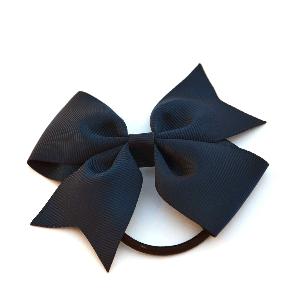 Pinwheel bow on elastic - navy - Grossgrain - (3.5cm) - AR3