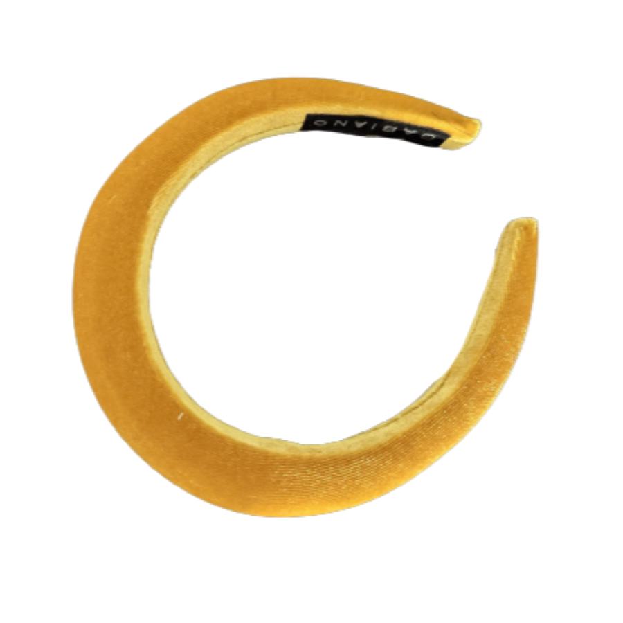 2.5cm Velvet H/Padded Headband - Gold - PB208