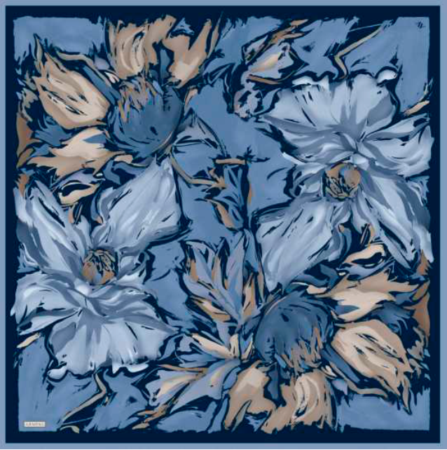 Armine Abstract Flowers Navy 90cm AR9337-81