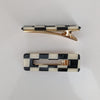 Vintage Black and White Alligator Clips AC164