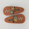 Floral Fabric Oval Snap Clips orange AC181