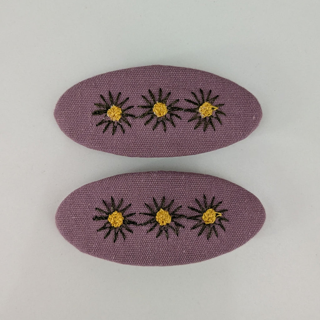 Sweet Floral Snap Clips Purple  AC248