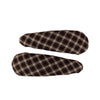 Fabric Snap Clips Brown Plaid  AC253