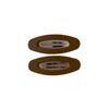 Frosted Oval Snap Clips - Latte brown  AC257