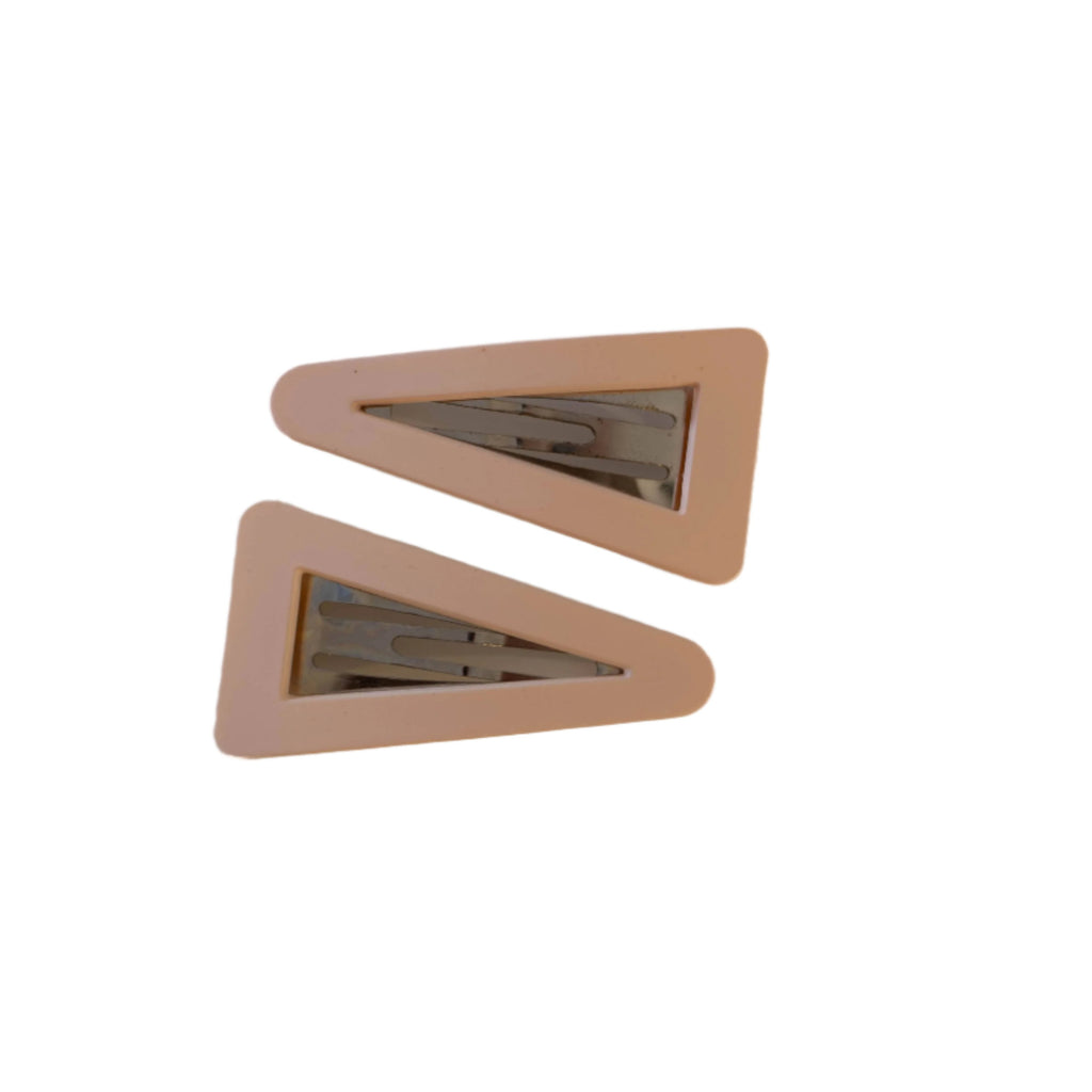 Frosted Triangle Snap Clips - Peach  AC261