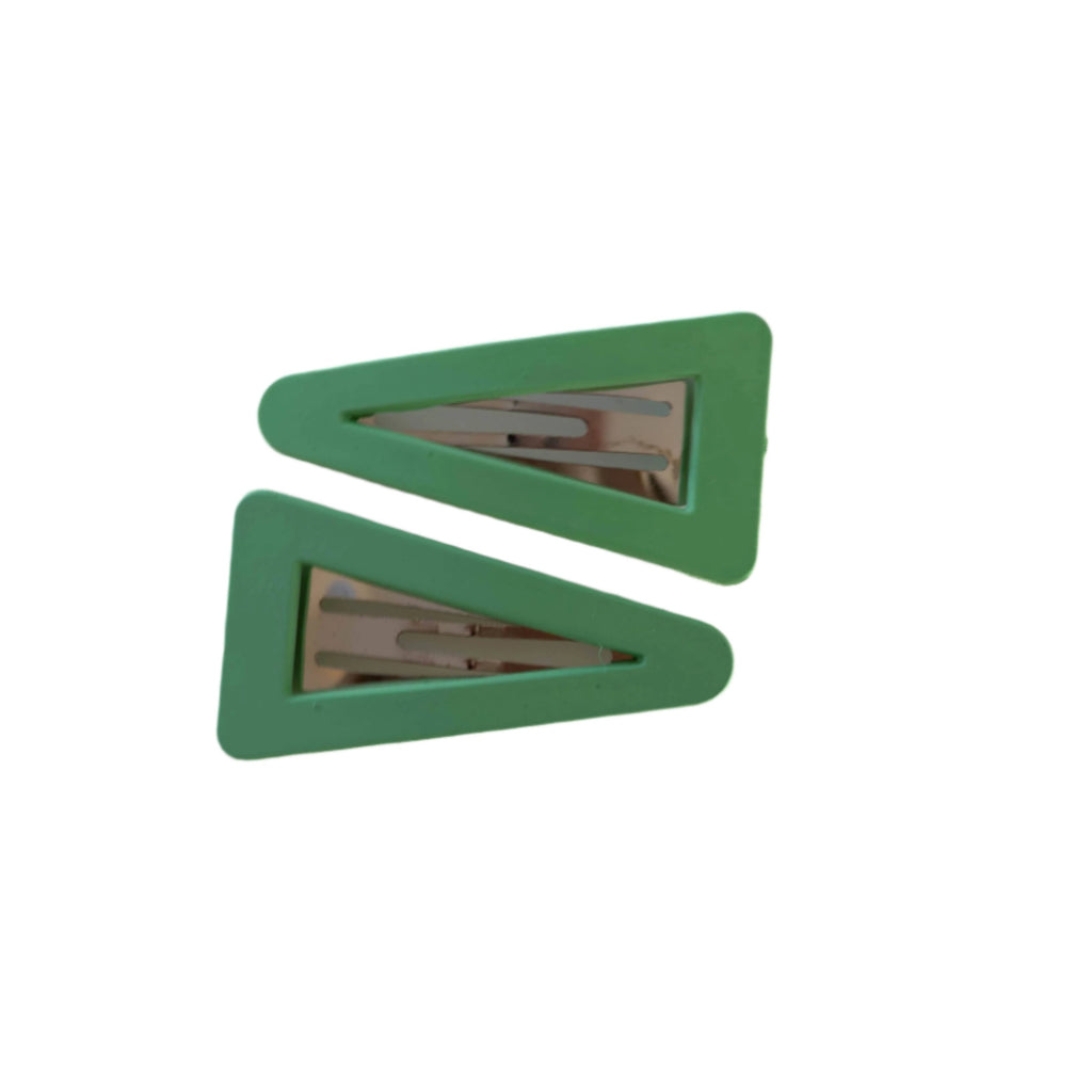 Frosted Triangle Snap Clips - Green  AC270