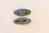 Fabric Oval Snap Clips - Soft Green Embroidered  AC271