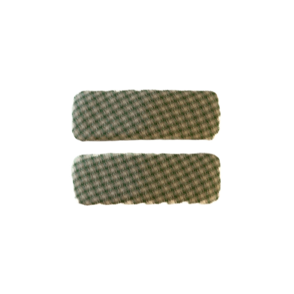 Fabric Triangle  Snap Clips - Green Plaid  AC276