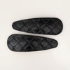 Quilted Leather Snap Clips Black AC443