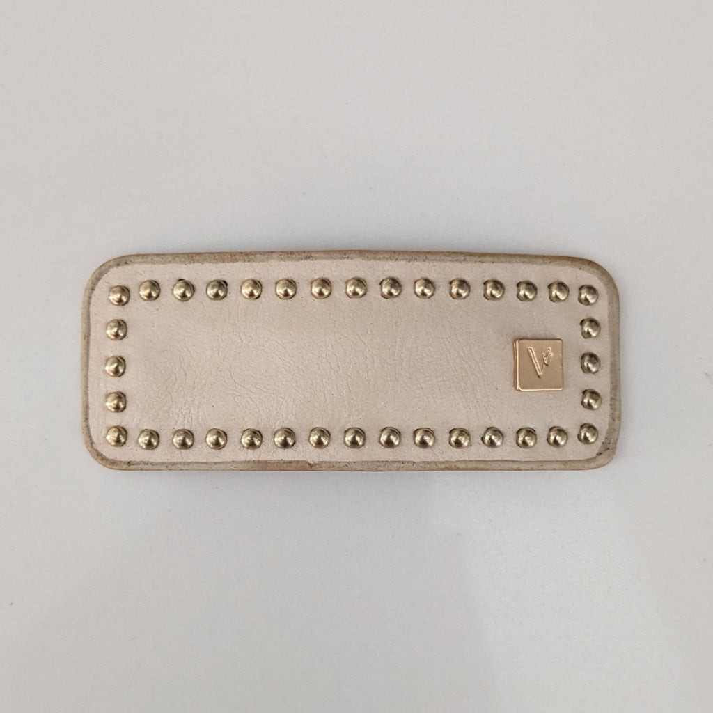 Vivente Leather Studs Snap Clips Cream  AC463