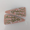 Vivente Triangle Embroidered Baby Breath Snap Clips Pink AC691