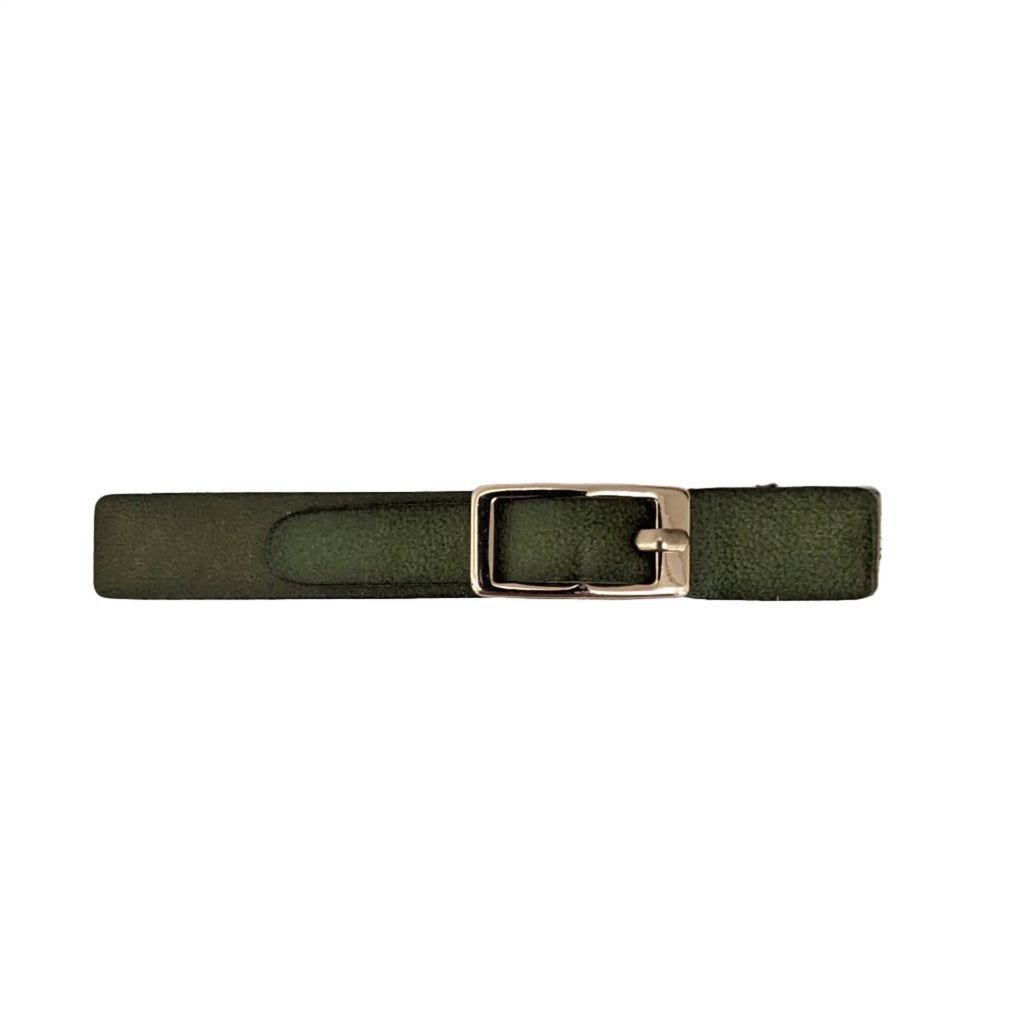 Faux Leather Buckle Clip Green AC994