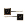 Vivente Signature Scarf Clips - Black - HC842