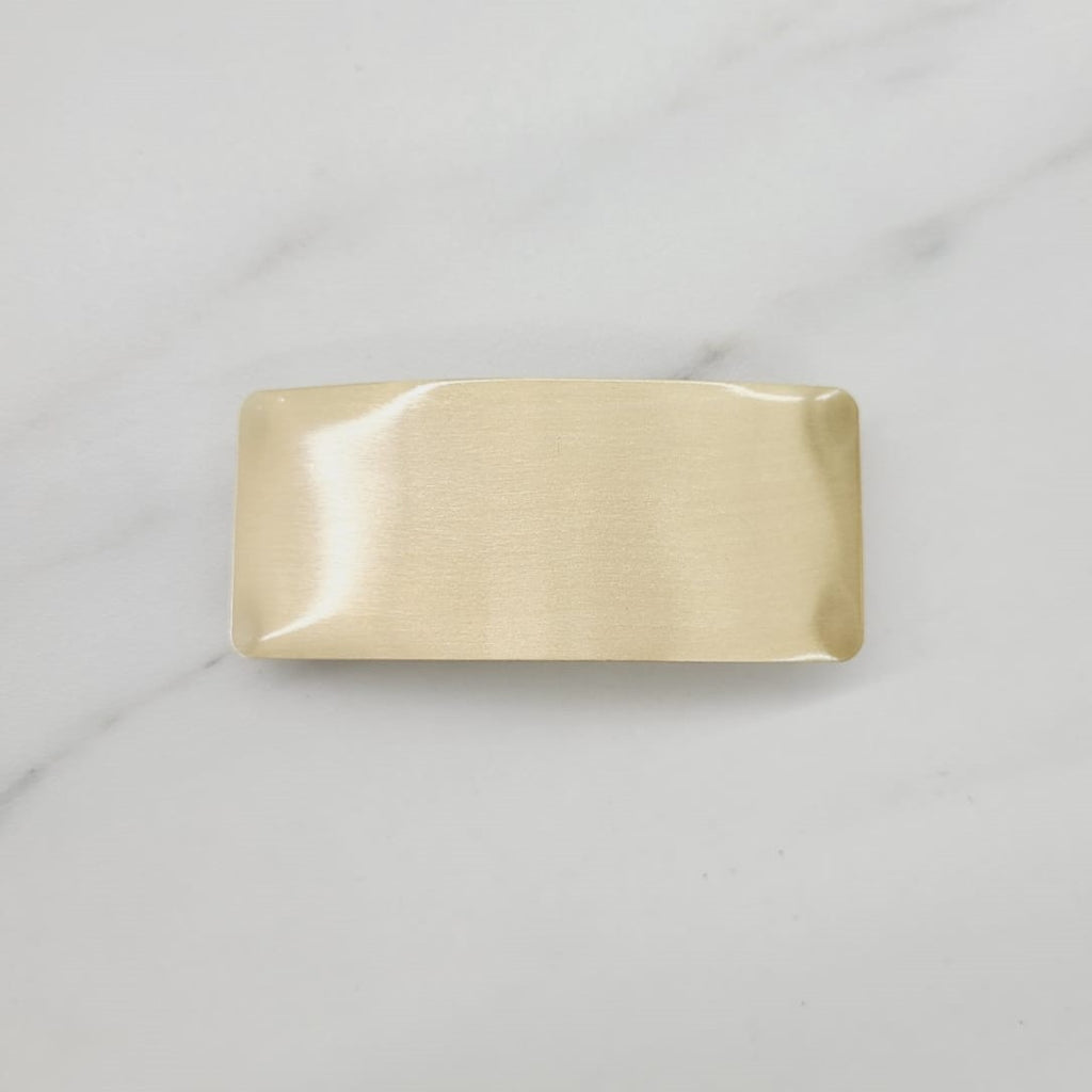 Gold Solid Rectangle Barrette BC757