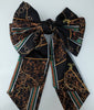 Vivente Satin Chain Belt Print Hair Bow Barrette Black BC789