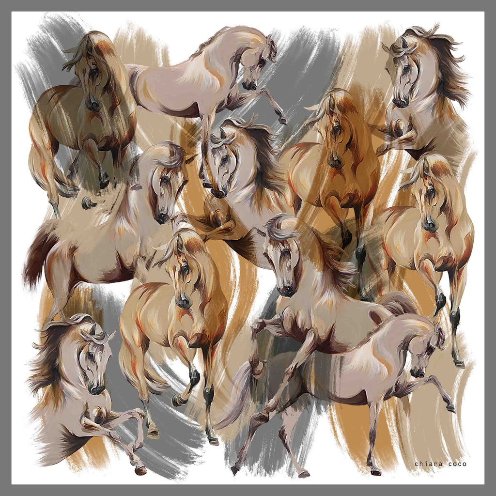 chiara coco Painted Ponies White CC266-1 70cm