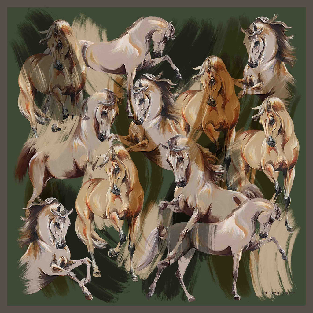 chiara coco Painted Ponies Green CC266-2 70cm