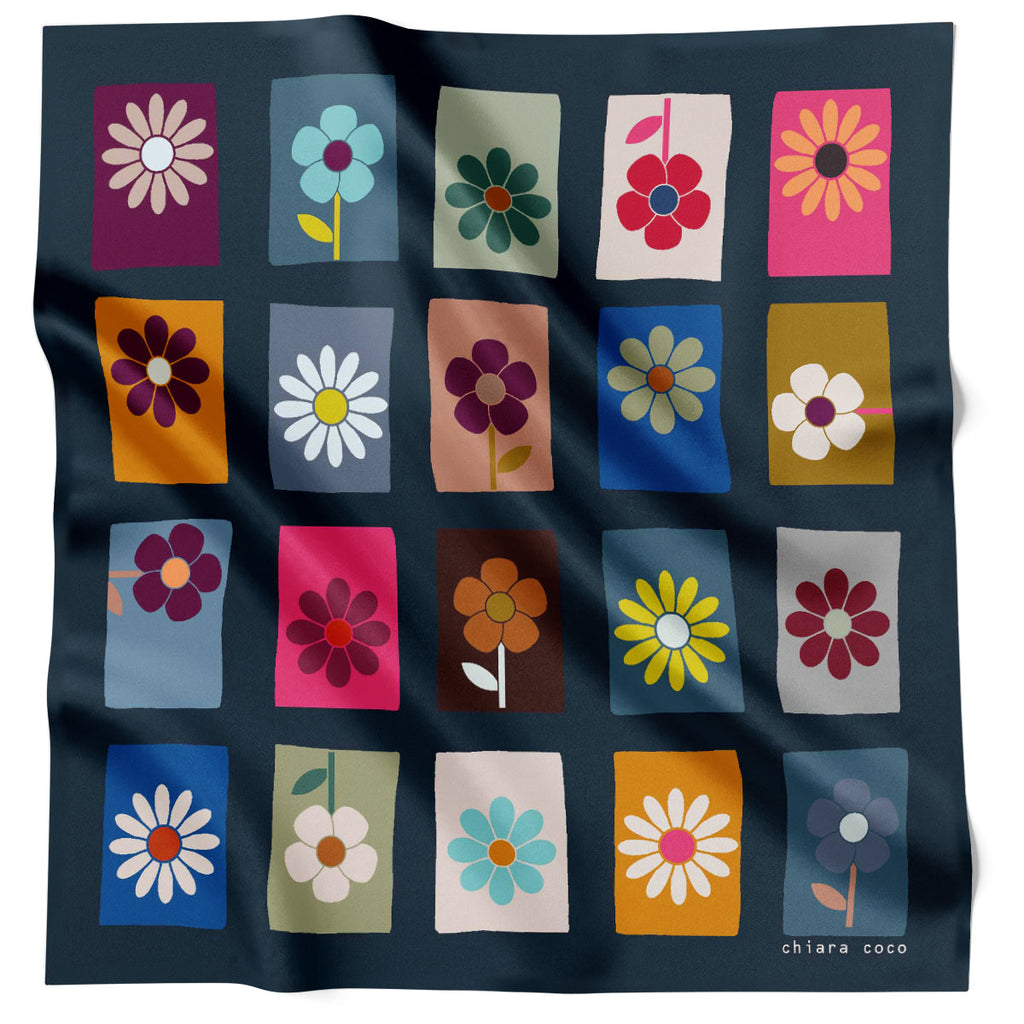 Chiara Coco Flowr Power Navy Blue CC283-2 70cm