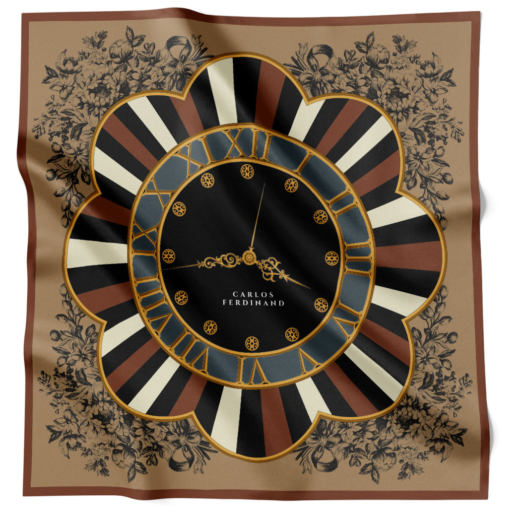 Carlos Ferdinand Flower Clock Rust CF273-3 90cm