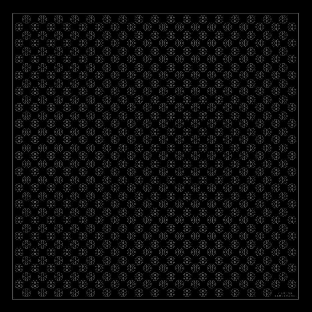 Carlos Ferdinand Fringed Monogram Black Seconds 90cm CF900-1S