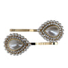 Vivente Waterdrop Pearl Rhinestone Clips Gold HC243