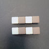 Brown/White Squares Alligator Clips HC257