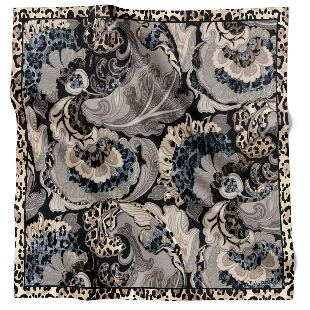 Orla Ermanno Leopard Brocade Grey OE374-4 90cm