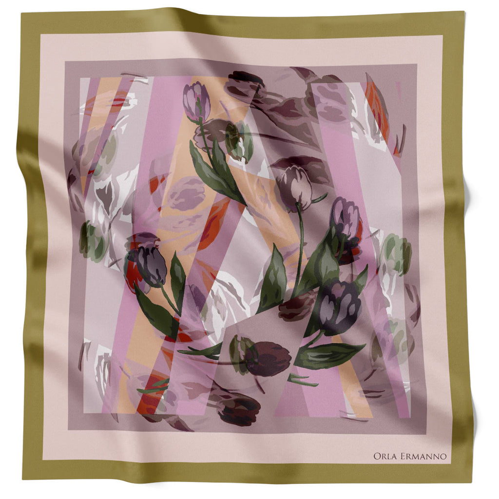 Orla Ermanno Tulip Collage Green OE422-2 90cm