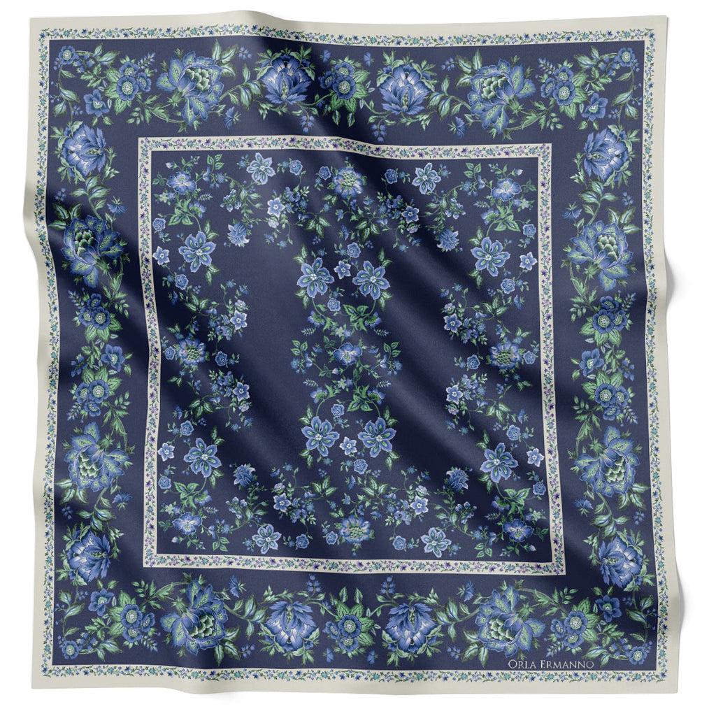 Orla Ermanno Cottage Garden Navy Blue OE431-1 90cm