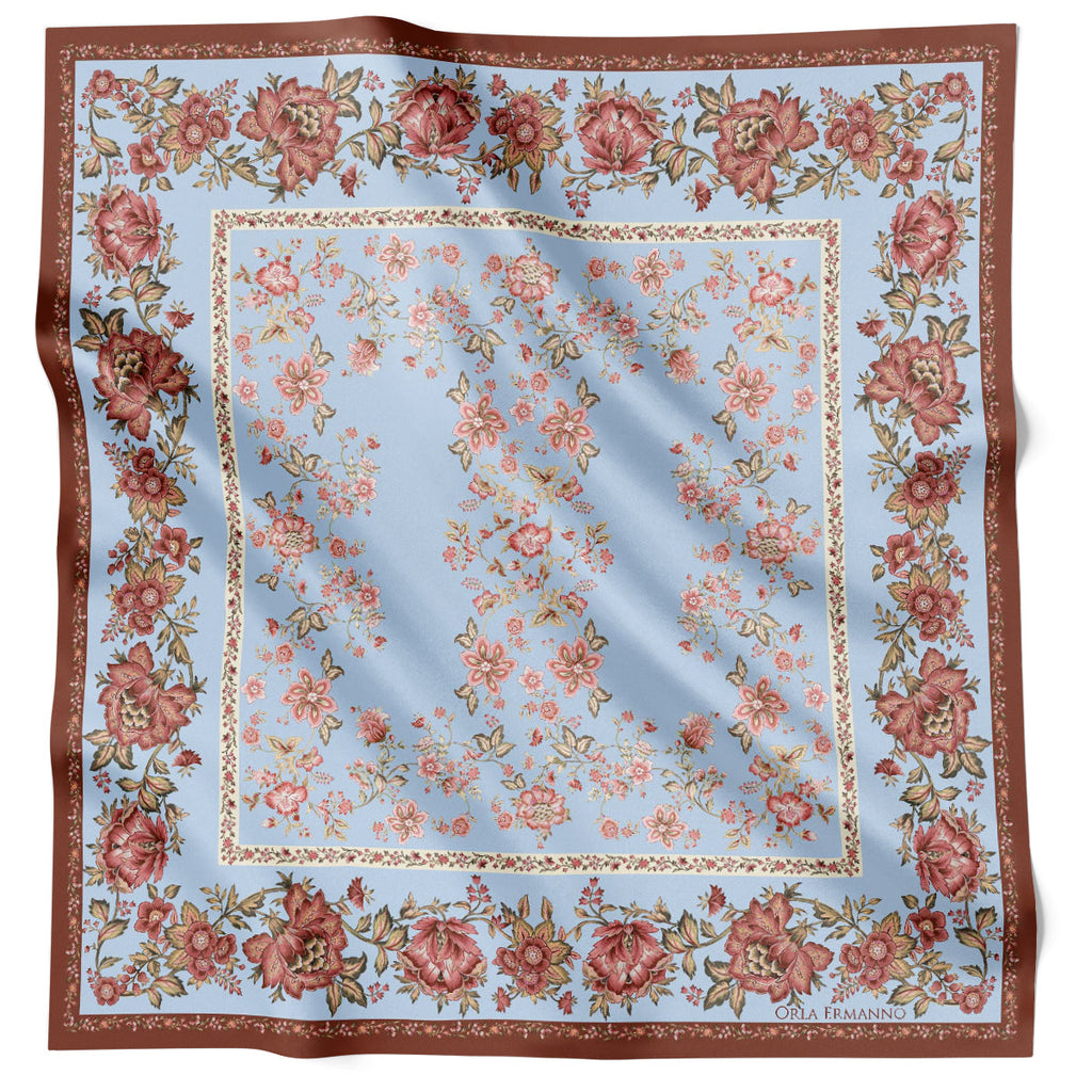 Orla Ermanno Cottage Garden Pale Blue OE431-3 90cm