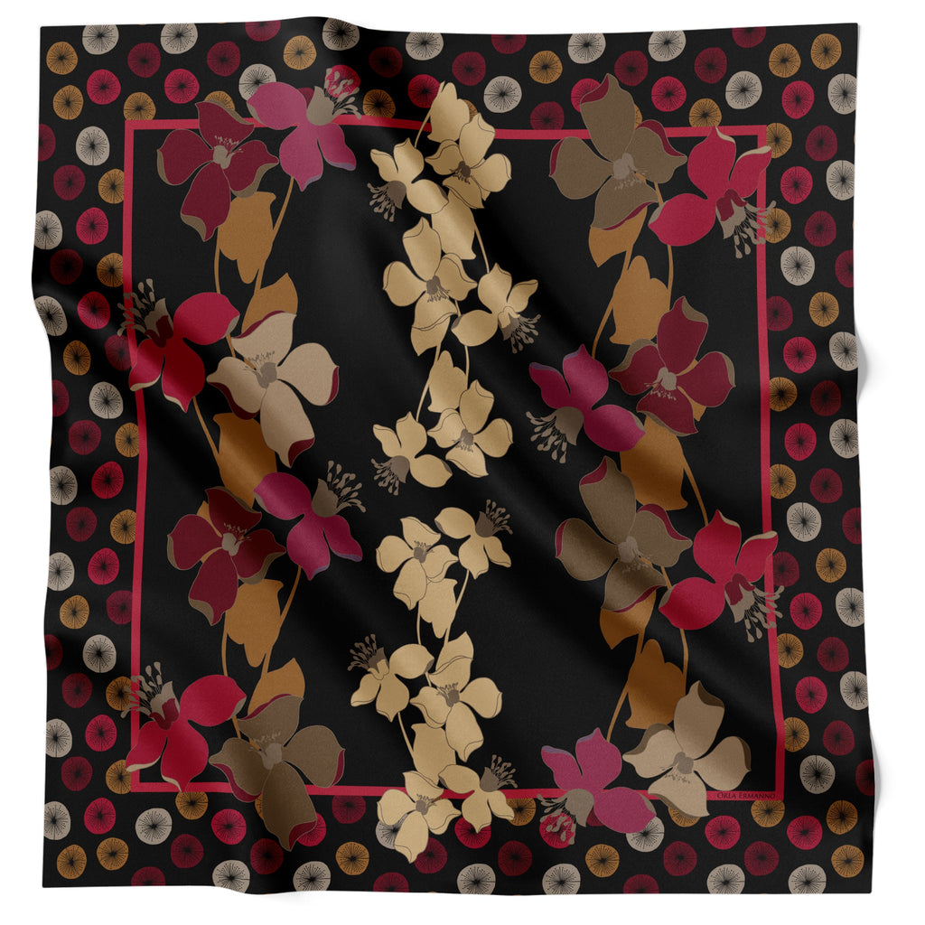 Orla Ermanno Climbing Flowerets Black OE438-2 90cm