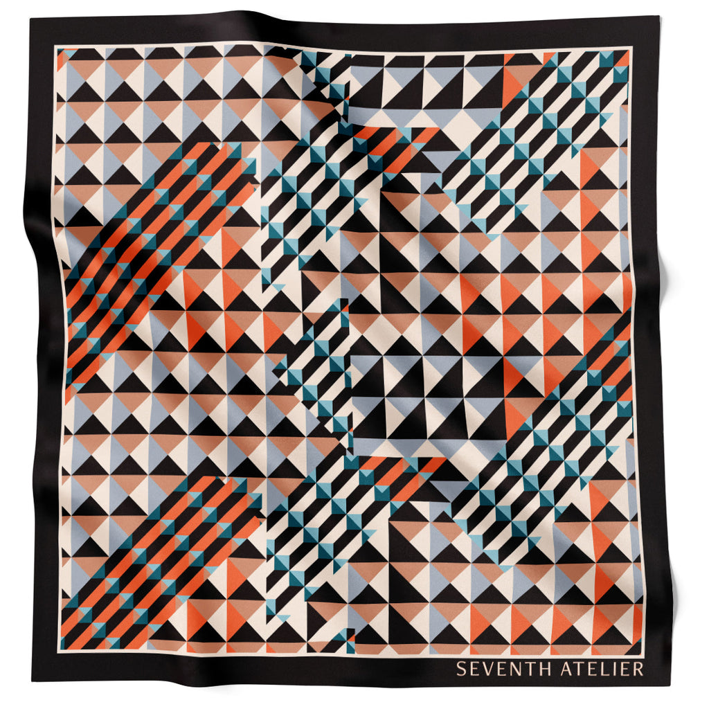 7th Atelier Toledo Black and Navy Double Sided ST146-1 90cm