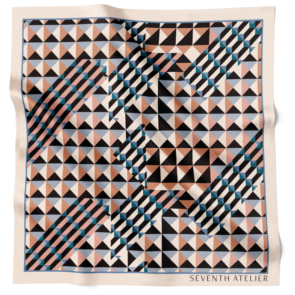 7th Atelier Toledo Oyster and Pale Blue Double Sided ST146-2 90cm