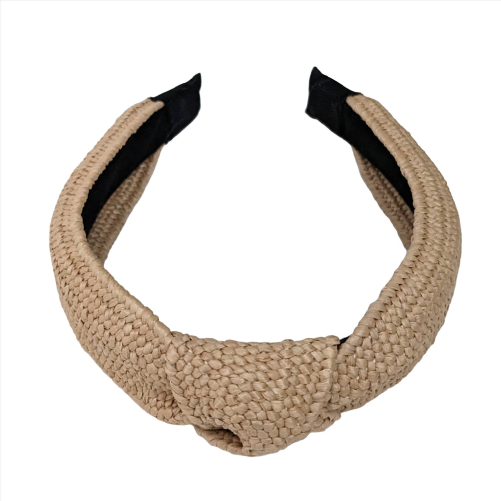 Woven Knot Headband Beige VB317