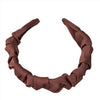 Vivente Satin Twisted Wave Headband Amber Brown VB322