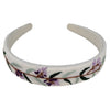 Vivente Embroidered Headband White with Purple Flowers VB333