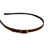 Vivente Thin Leather Buckle Headband Brown  VB339