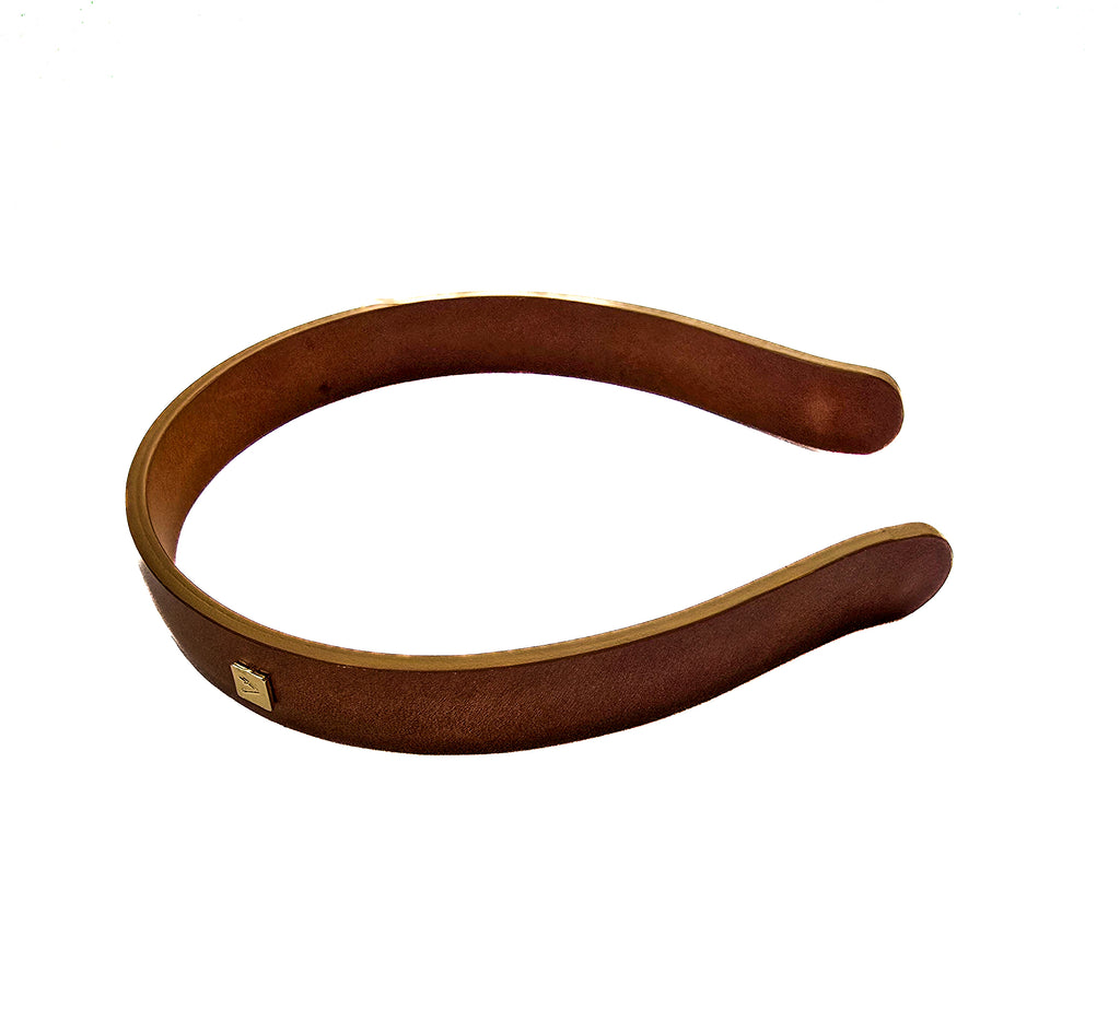 Vivente Solid Leather Headband  Brown  VB341