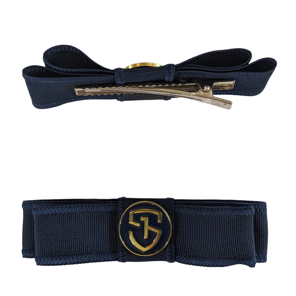 2 Layer OSG Bow Alligator Clip Navy AR28