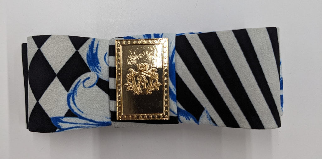 Silk Buckle Bow Black and white AC775C