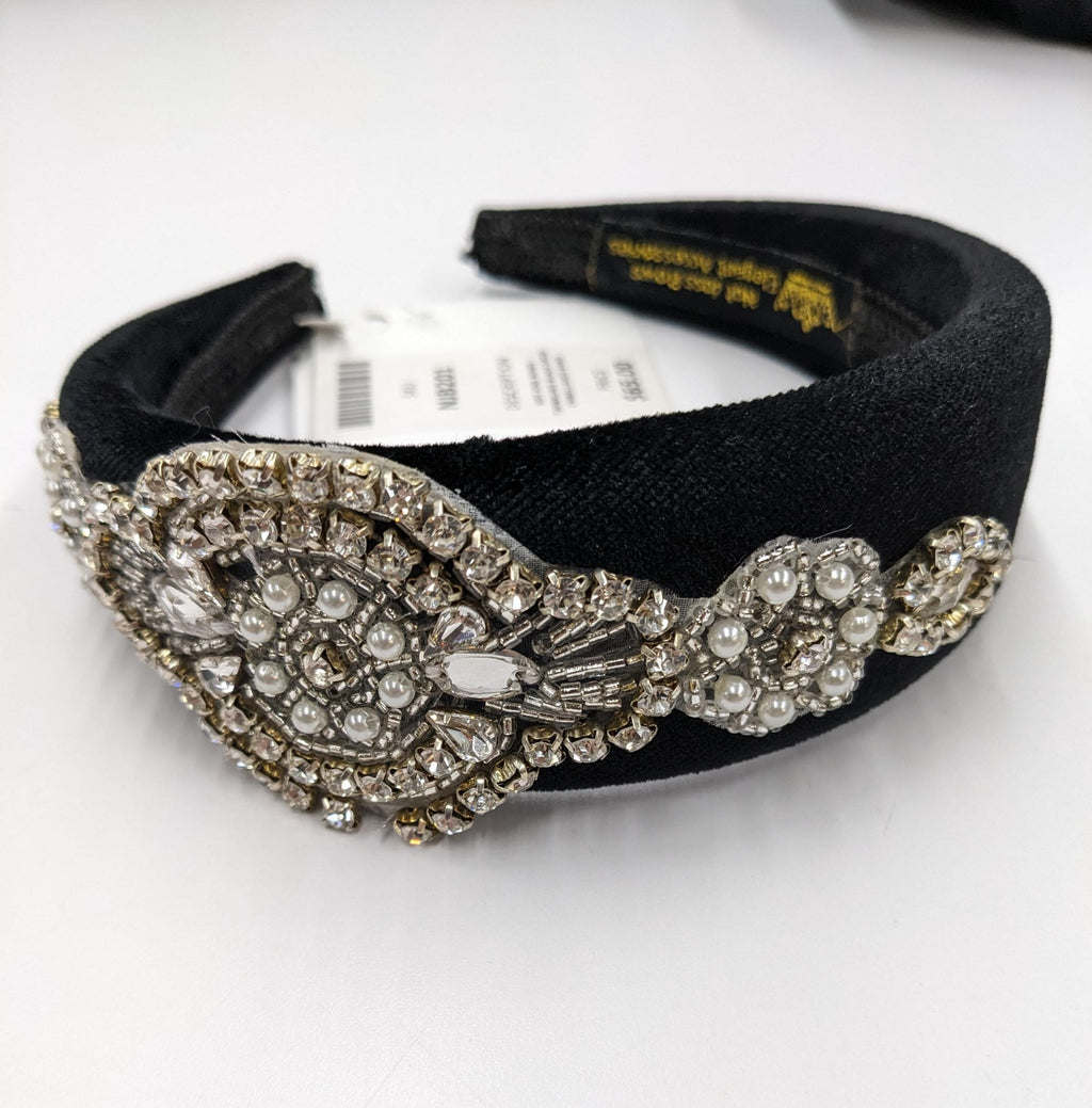 Not Joss Bows Elegant Midnight Blue Embellished Headband NJB204