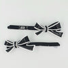 Acetate Bow Hair Clips Black/White HC526A