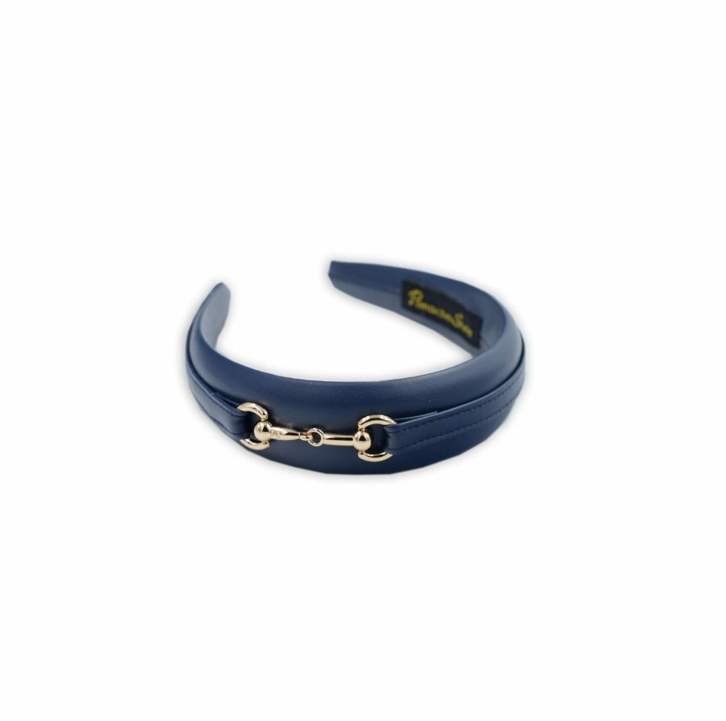 4cm Equestrian Pleather Headband Navy SS573