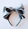 2.5cm Headband with Grey Ribbon Bow VB267B