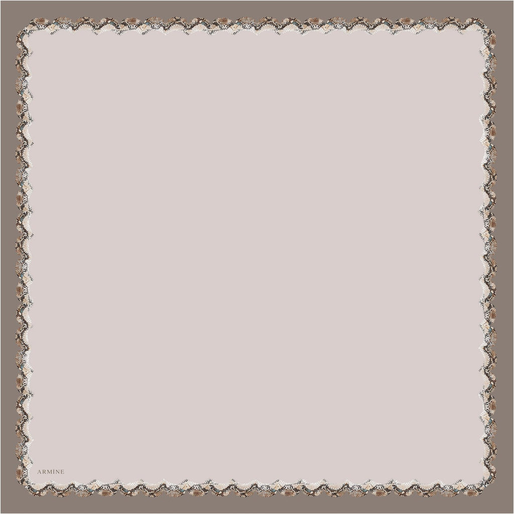 Armine Taupe with Snakeskin Border AR6602 90 cm