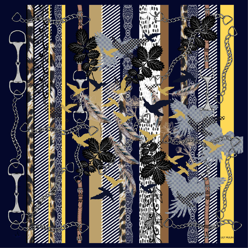 Lily Mulin Patterns Take Flight Gold LM7552 90 cm