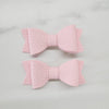 Pebbled Leather Bow Alligator Clips Pink AC135