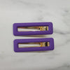 Rectangular hollow alligator clips purple AC155