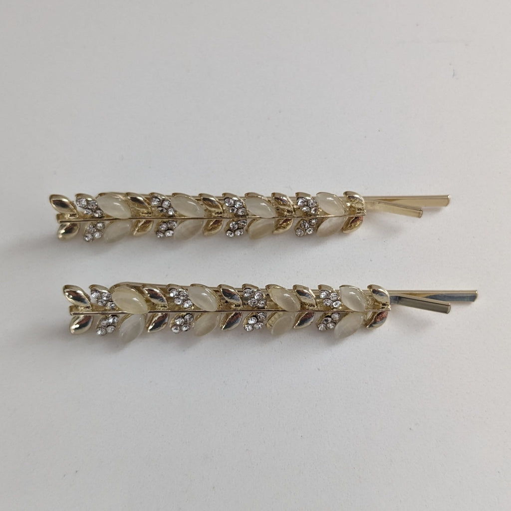 Opal Pearl Wheat Ear Scarf Clips AC175