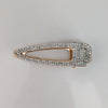 Gold Sparkle Hollow Teardrop Alligator Clip Gold AC205